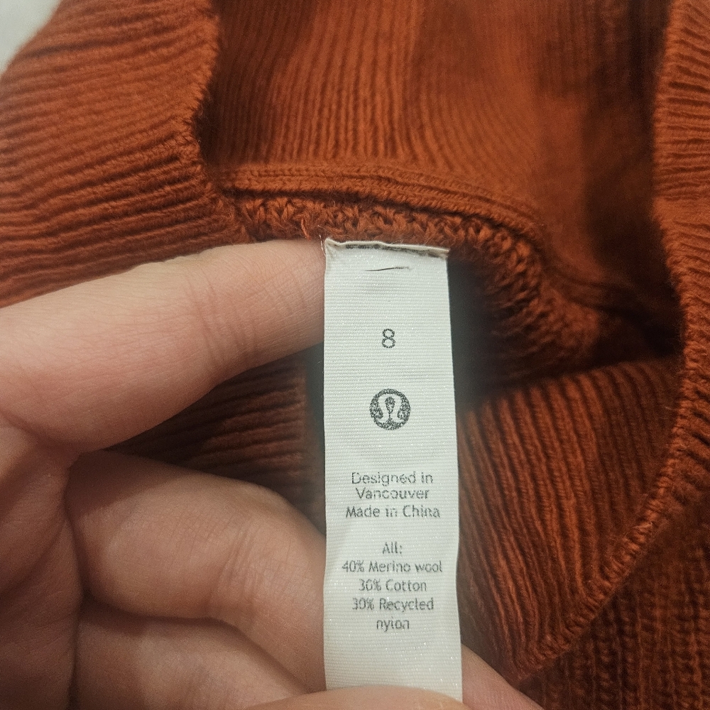 LULULEMON Merino Wool-Blend Knit Dress Cayenne 2022 Size 8 - Picture 3 of 7